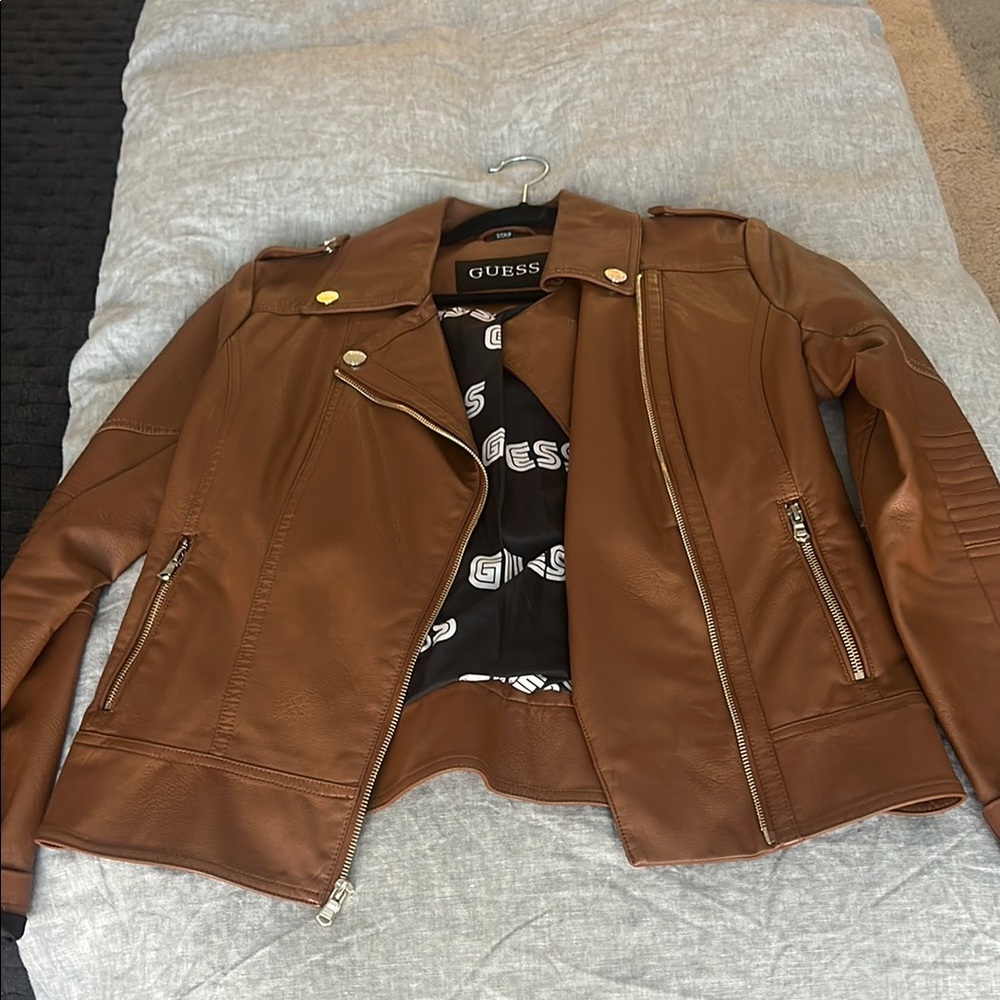 Guess Brown Leather Jacket
